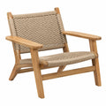 Lounge-Sessel 70 x 75 x 75 cm Holz Natur Beige mit Kordelgeflecht