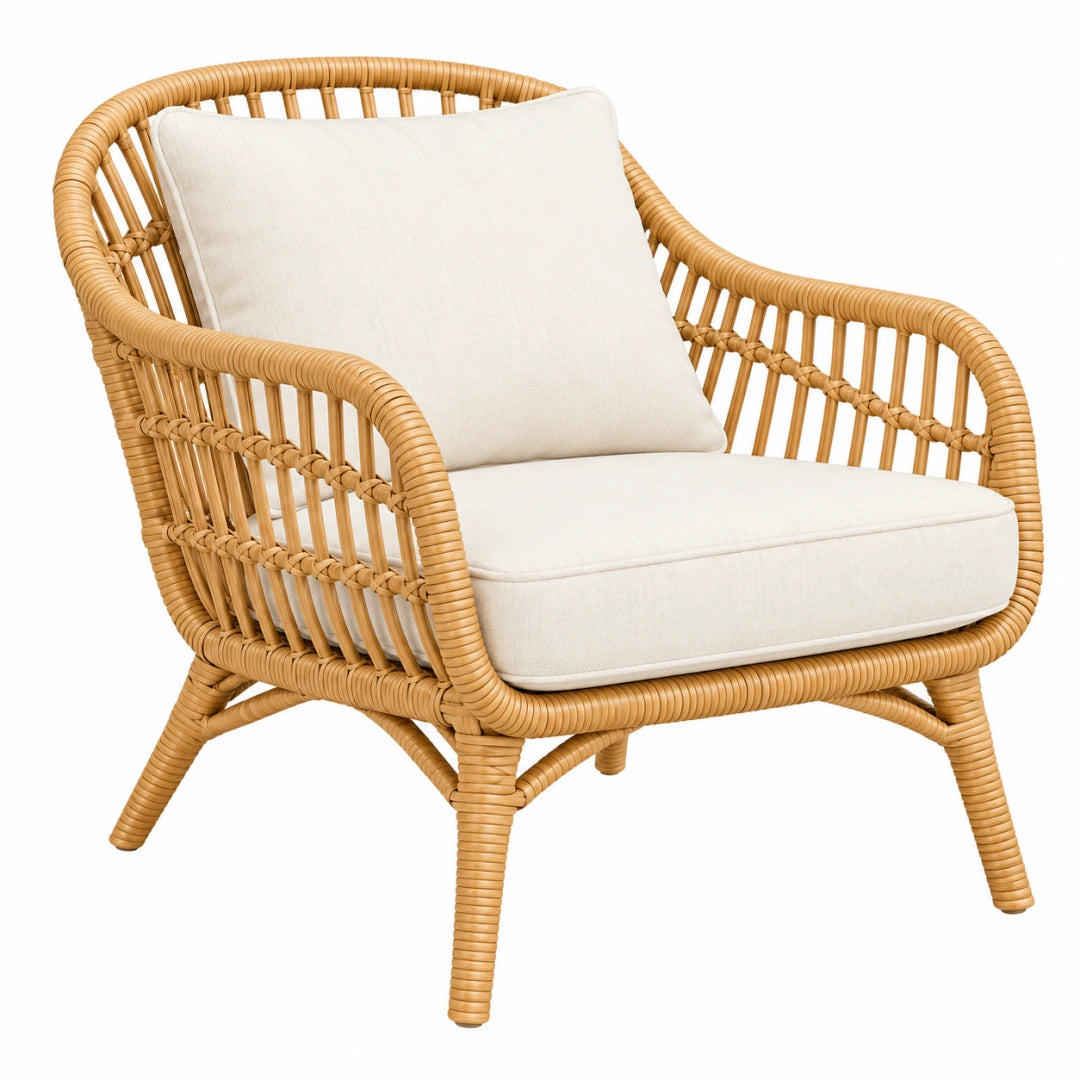 Rattansessel 76 cm x 78 cm x 85 cm Natur Beige Geflecht Boho
