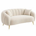 2-Sitzer Sofa 170 x 85 x 78 cm in Creme mit Bouclé-Bezug und Metallfüßen - Modernes Wohnzimmermöbel