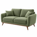 2-Sitzer-Sofa 160 x 88 x 85 cm Grün Textil mit Holzfüßen Retro-Stil