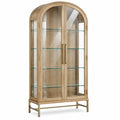Vitrine 100 x 45 x 200 cm aus Holz und Glas natur im klassischen Stil