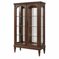 Vitrine 100 x 45 x 190 cm Holz und Glas Dunkelbraun klassische Aufbewahrung